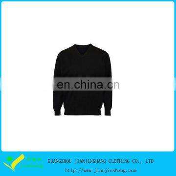 Hot Selling Plus Size Black Color V-Collar Italian Golf Knitwear For Men