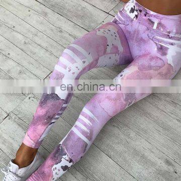 compression women custom sublimation printing leggings yoga