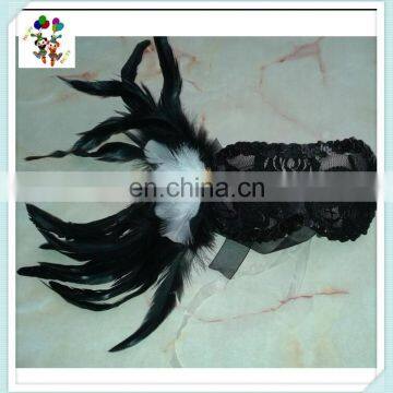 Sexy Venetian Masquerade Ball Black Feather Lace Masks HPC-0478