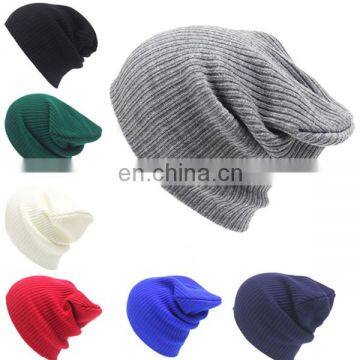 Solid color wild autumn and winter fashion warm ear protection adult knitted hat