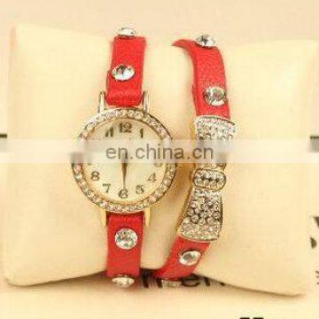 Hot Sell High Quality Rhinestone Bowknot Genuine Cow Leather Retro Watch Vintage Women Dress Watch photo-6
