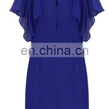 Fashion diamond round neck fitting short sleeves lady casual dress