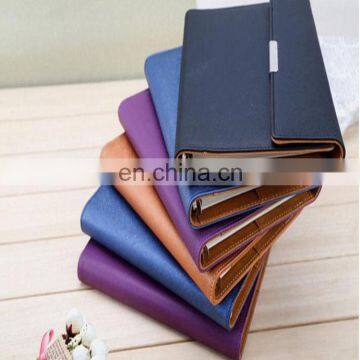 Factory Cheap Price Custom wallet shape design leather pocketbook/notebook printing with pen