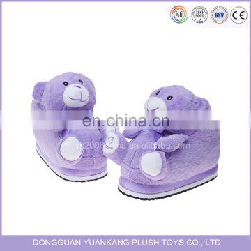 Hot sale plush bear indoor winter slippers shoes for kids