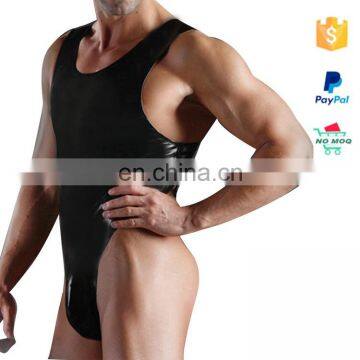 Hot Sexy Black Wet Look Leather Catsuit For Men photo-3