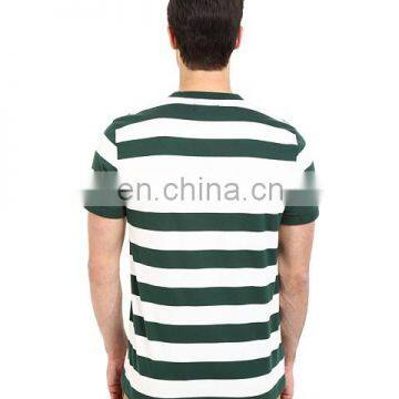 180 Grams 100% Cotton Men Custom Logo Tshirts Stripe Design photo-4