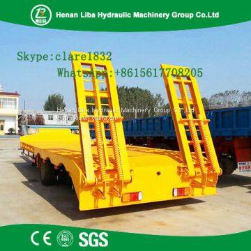 60t Heavy Loading 3 Axle Excavator Shipping Semi Trailer Trucks , High Quality Lowbed Semi Trailer