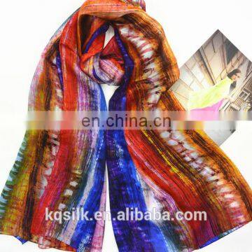 Hangzhou factory direct selling low MOQ 100% silk habotai scarf with custom print