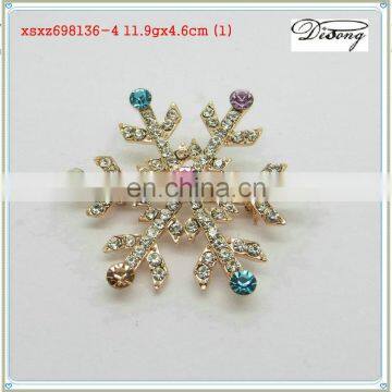 XSXZ698136-4 Hot sale fashion jewelry crystal christmas snowflake rhinestone brooch, ideas for small gifts