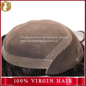 virgin Indian human hair piece men toupee