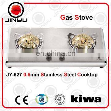 sales hot 2 burner 0.6mm stainless steel cooktop kitchen appliance gas stove/gas cooker