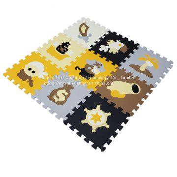 QT MAT Non-toxic 12in x 12in 9pcs/set EVA Foam Pirate Puzzle Mat Flooring