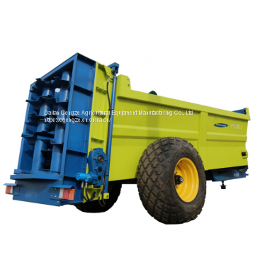 Tractor trailed 12t loading capacity cattle cow poultry waste manure organic dung spreader