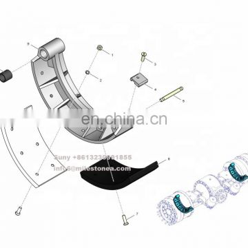 Factory brake shoe lining assy 2765020-2300070 for russian Kirov tractor k700