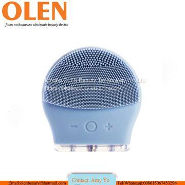 OLEN 2020 Waterproof Sonic Face Cleansing Washing Machine Massage Brush Electric Silicone Facial Cleanser Brush