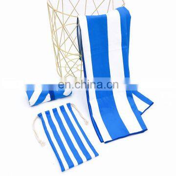 Double side striped printed customized weight size microfiber towel for beach outside