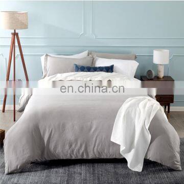 2020 Fashion Durable Solid Color Water Wash Cotton Twin Bedding Duvet Cover Set photo-3