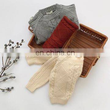 2020 Autumn New Ins Baby Girl Pullover Sweater Twist Rhombus Sweater photo-3