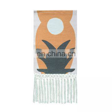 Home Decoration Wall Hanging Machine Woven Art Tapestry With Tassels photo-5