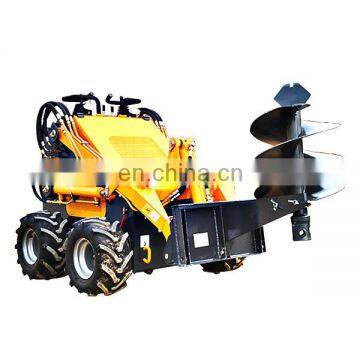 Mini skid steer post hole auger drill bit attachment