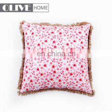 Home Decor Colorful Flower Printed Outdoor Pillow Cushion With Tassels Trimmings photo-4