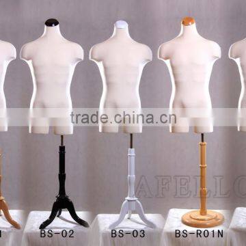 Upper Body Foam Mannequin adjustable Male Half Body Model Dummy with wooden base M0017-33MLEG01