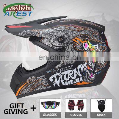 Professional Motorcycle Helmet Lightweight Children Off-road Motocross Send 3 pieces gift Moto Downhill Casco Speed Cartoon