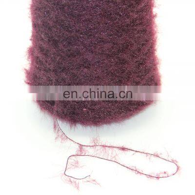 Loop Yarn Feather High Quality Recycled Cotton Acrylic Blended Yarn Knitting Fabric Bedsheet China Wenzhou