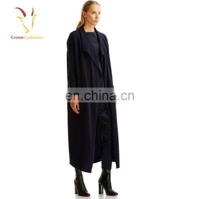 Shawl Collar Long Winter Wool Cashmere Coats for Women photo-4