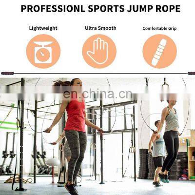 Factory Custom Jump Rope Workout Rapid Speed Skipping Rope With Ball Bearings Foam Sponge Handles Cotton String photo-3