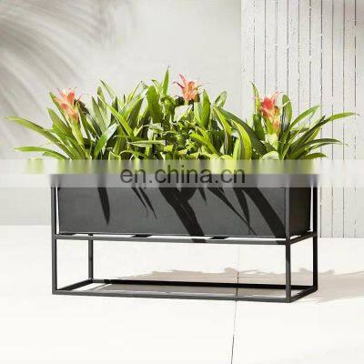 2021 wholesale movement square shape flower pot stand plant pot holder rack with wheel