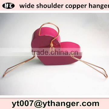 wide shoulder metal wire hanger copper coat hanger