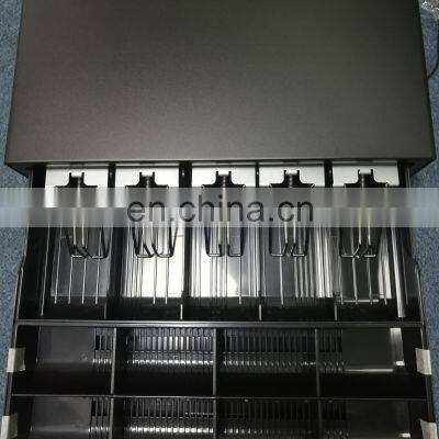 Automatic Metal RJ11 Trigger Smart Electronic Flip Top Mini Pos Cash Drawer 5 Bill Holders+8 Coins Holders Cash Tray Till photo-2
