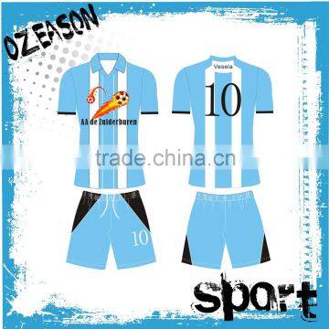 Custom Made Fashion Blue Soccer Jersey Latest Design photo-5