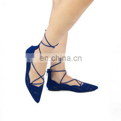 Beautiful flat lace up blue color design ladies sandal this shoe is full of lace and pump ankle strap shoes