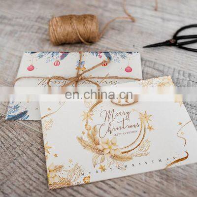 luxury customised logo printed rose gold business card mini recycled kraft thank you cards with envelopes