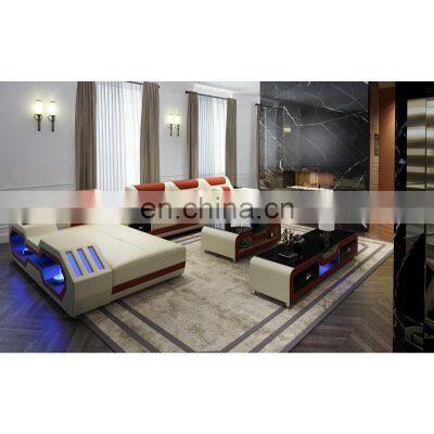 Italian modern leather sofa furniture for living room