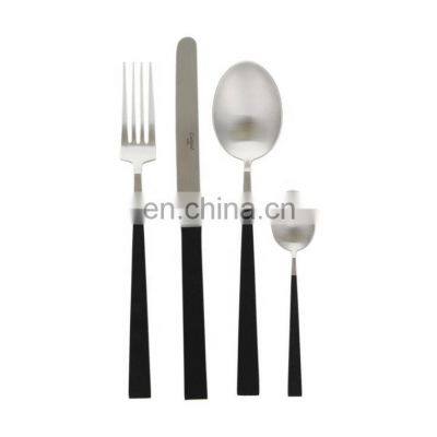 metal black handle cutlery for sale