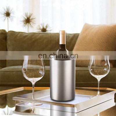 Factory directly sale 1.6L double wall wine cooler stainless steel small metal champagne beer ice bucket