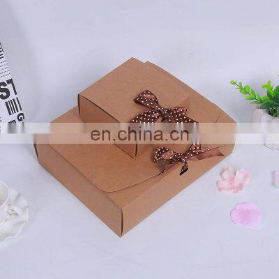 Bulk Sale Private Label Large Capacity Foldable Present Boxes Kraft Paper Gift Box Closure With Ribbon photo-2