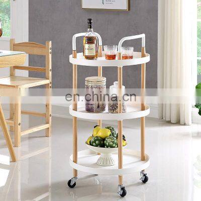 Kitchen cart trolley storage rack manufacturers wholesale vegetable storage trolley 3 layer color with wheels