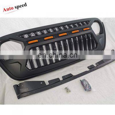 Front ABS Grill With Metal Mesh With 5 Led Lights For Jeep Wrangler JK photo-4