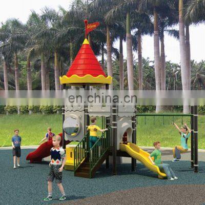 New arrival equipment plastic slides for kids with swing kindergarten outdoor playground