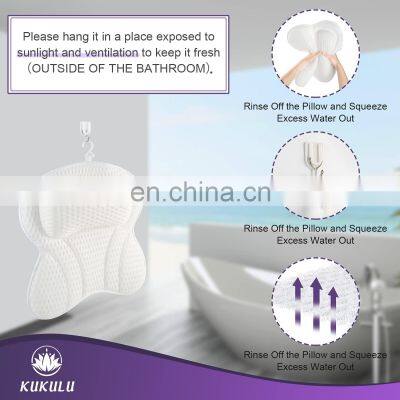 Wholesale 4D Butterfly Shape Air Mesh Bath Tub Pillow Anti Slip Spa Bathtub Bath Pillow photo-5