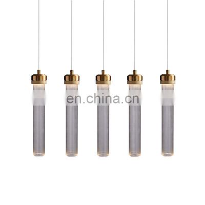 Modern Minimalist Led Pendant Light Round Tube Hanging Lighting For Restaurant Bar Creative Glass LED Pendant Lamp