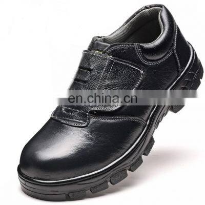 China Light genuine leather black mid cut  metal free  safety shoe