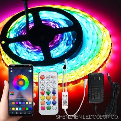 Customized 5050 RGB LED Strip Light Set WS2811 LC8806 5M Colorful 24key LED Strip Kits photo-3