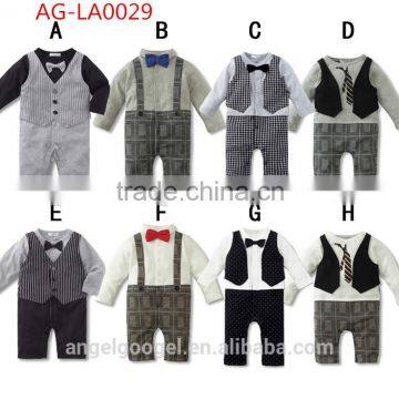 long sleeve gentleman rompers and baby bodysuit custom print AG-LA0029