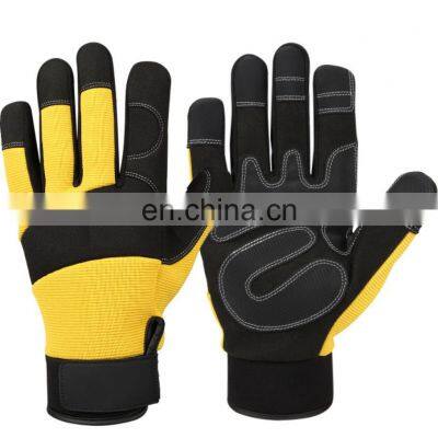 High Quality  Heavy Machinery Anti Cutting Impact Work Safety Leather Gloves