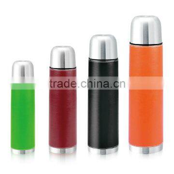 double wall stainless steel vacuum flask with PU leather